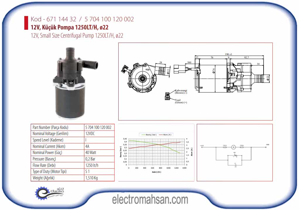 پمپ دیسی کرماس 21 لیتر بر دقیقه، 12 ولت، ساخت ترکیه KORMAS 67114432 10