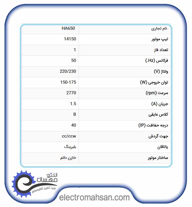 الکترو مشعل 175 وات، تکفاز، با خازن مدل الکتروژن