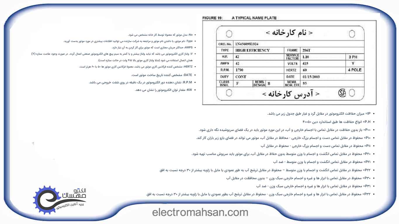 پلاک خوانی الکتروموتور