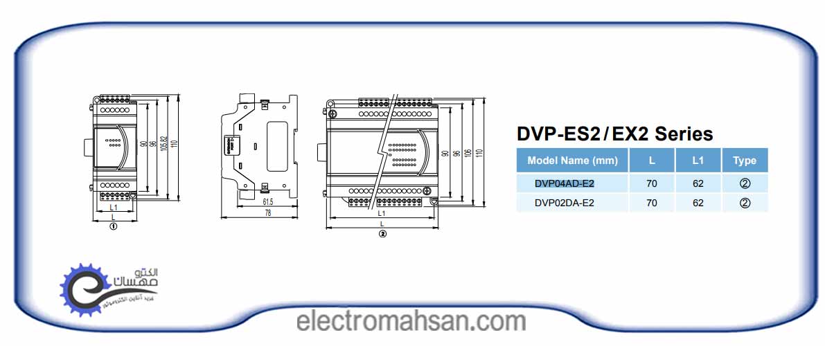 ماژول توسعه دلتا مدل DVP04AD-E2 DVP04AD E2