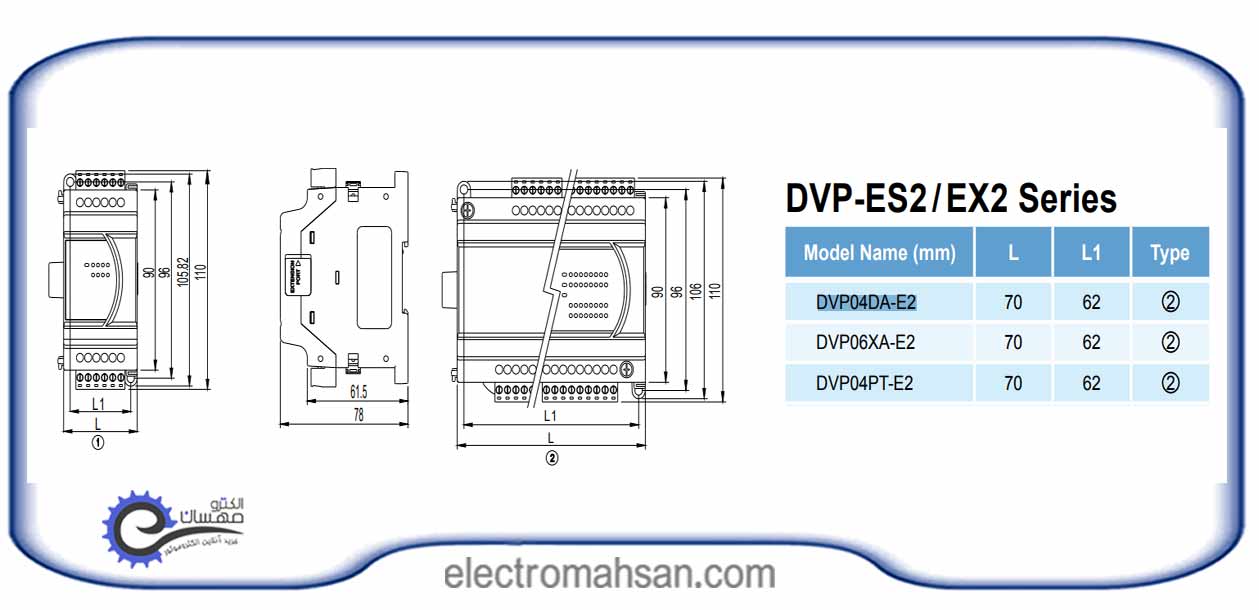 ماژول توسعه دلتا مدل DVP04DA-E2 DVP04DA E2