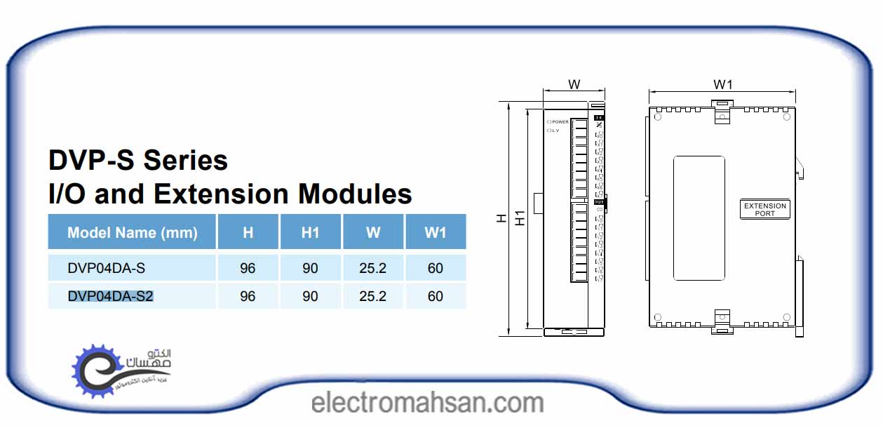 ماژول توسعه دلتا مدل DVP04DA-S2 DVP04DA S2